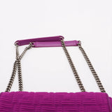 Fendi Zucca Mamma Baguette Fabric Suede Chain Shoulder Bag Purple 8BR793