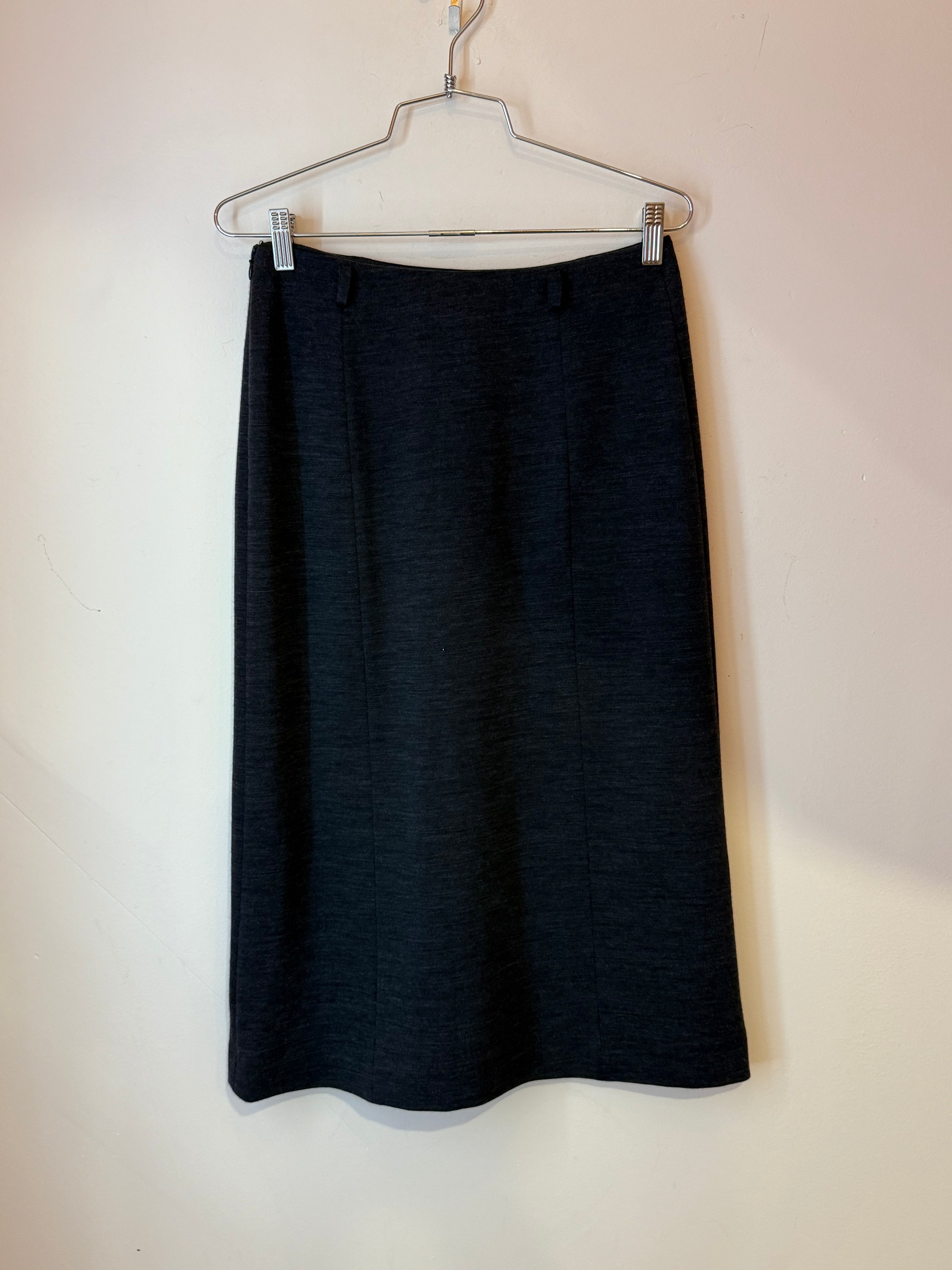 Miu Miu Mid Length Pencil Skirt Charcoal Gray
