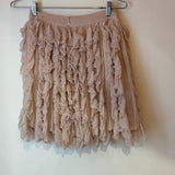 Vintage Chanel Silk Chiffon Ruffle Pleated Skirt Pink Size 34