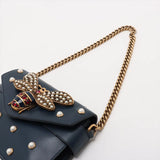 Gucci Queen Margaret Broadway Leather 2 Way Shoulder Bag Navy Blue 453778