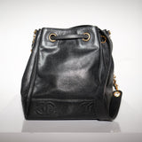 Chanel Caviar Bucket Bag with Crossbody Strap