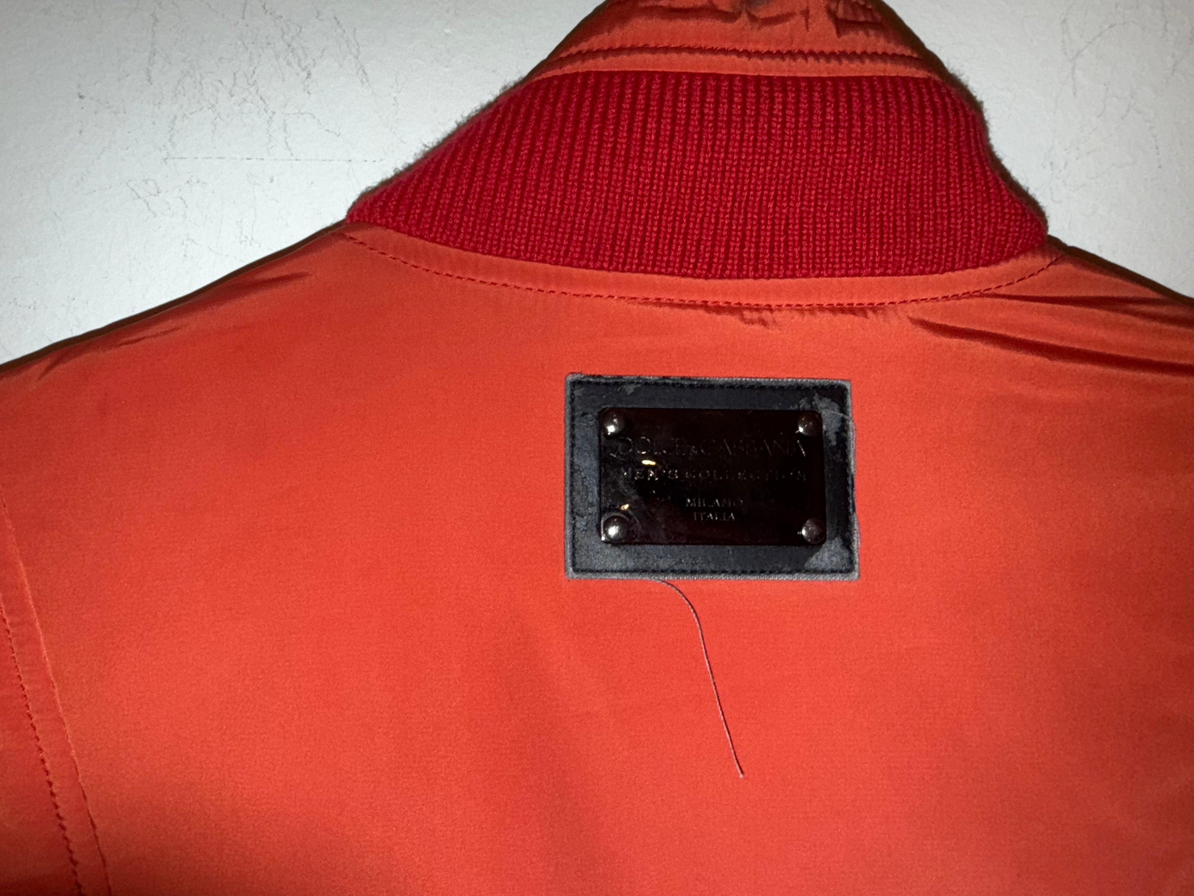 Dolce and Gabbana Orange Puffer Jacket