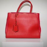 Fendi 2 Jours Leather Tote Bag 2 Way Red