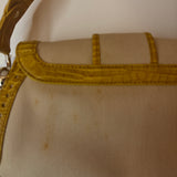 Celine Yellow Handbag W/ Buckle Clasp