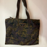 Prada Nylon Camouflage Tote W/ Emblem