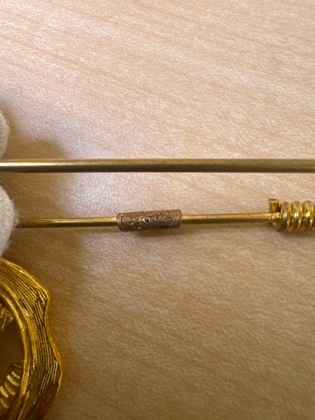 Japan Exclusive - Chanel Gold Plated CC Safety Pin Brooch