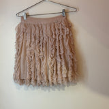 Vintage Chanel Silk Chiffon Ruffle Pleated Skirt Pink Size 34