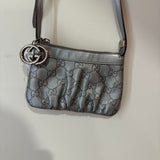 Gucci Silver Mini Bag W/ Silver Emblem