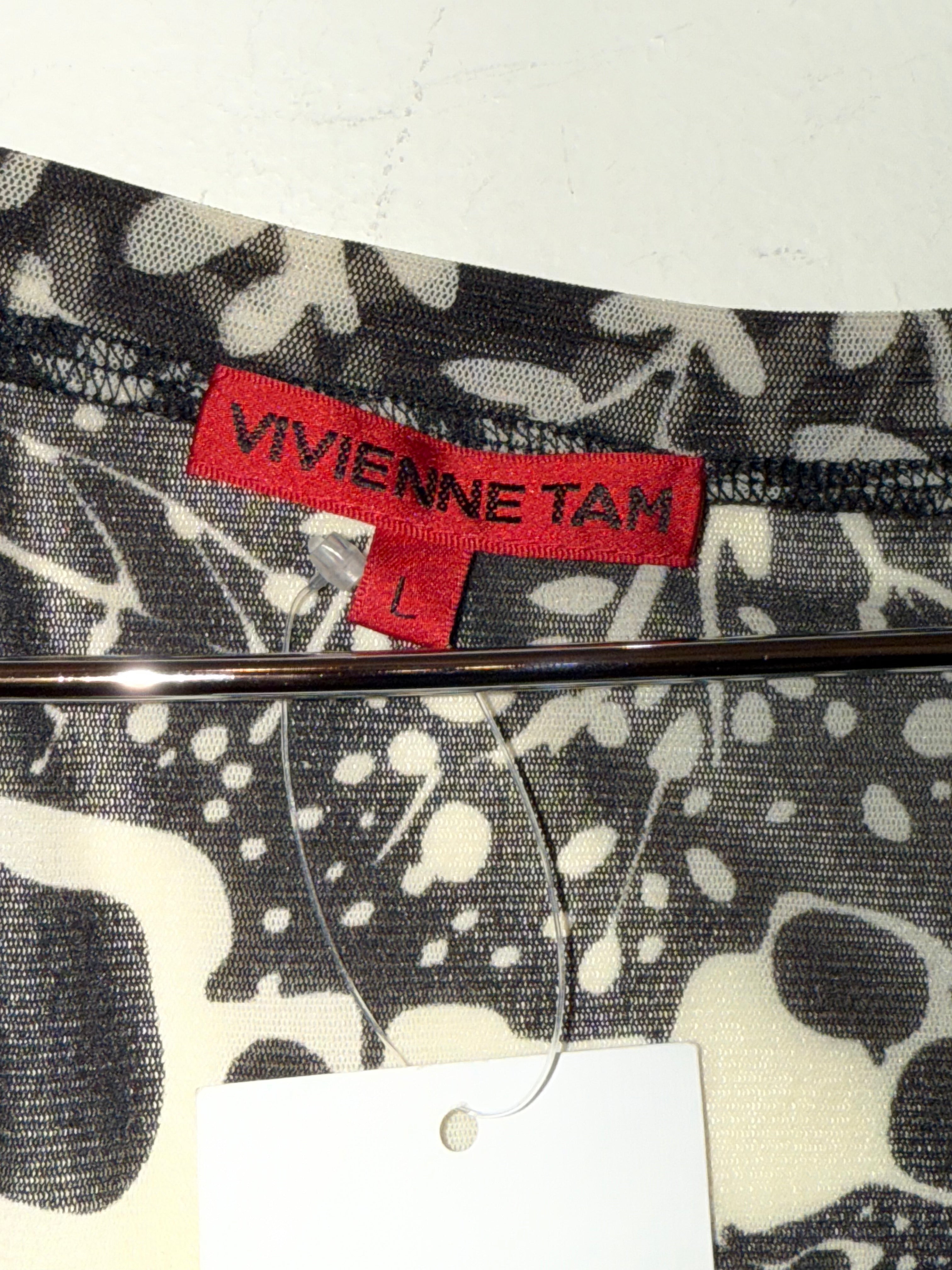 Vivienne Tam Black/White printed top size large