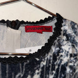Vivienne Tam Velvet Black/Blue printed top