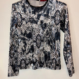 Vivienne Tam Velvet Black/Blue printed top