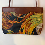 Ferragamo Brown Leather Floral Crossbody