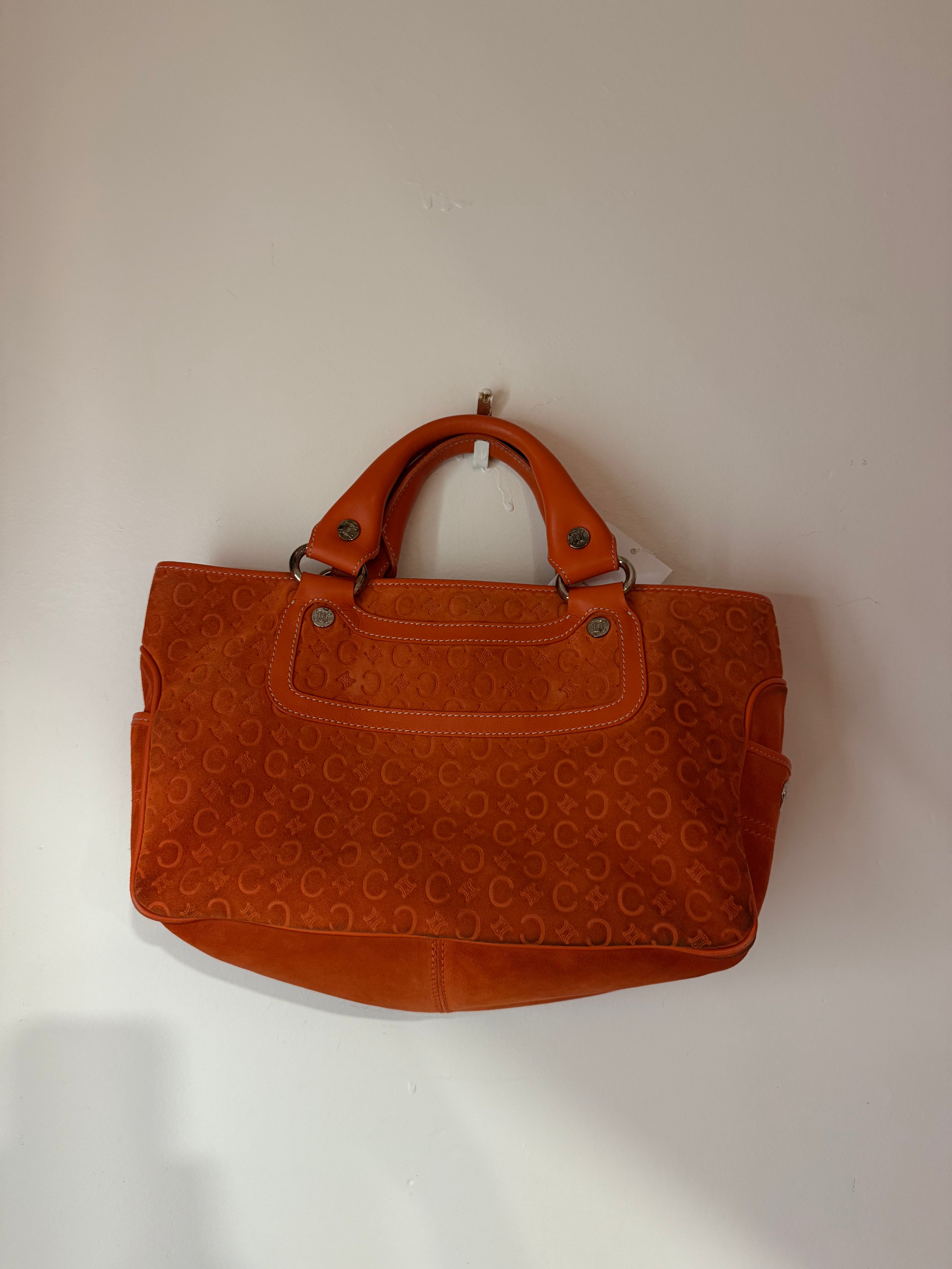 Celine Orange Monogram Handbag