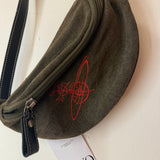 Vivienne Westwood Navy Green Fanny Pack W/ Saturn