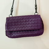Bottega Purple Woven Mini Bag W/ Chain