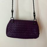 Bottega Purple Woven Mini Bag W/ Chain