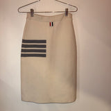 Thom Browne 4-bar Wool Blend Pencil Skirt Beige