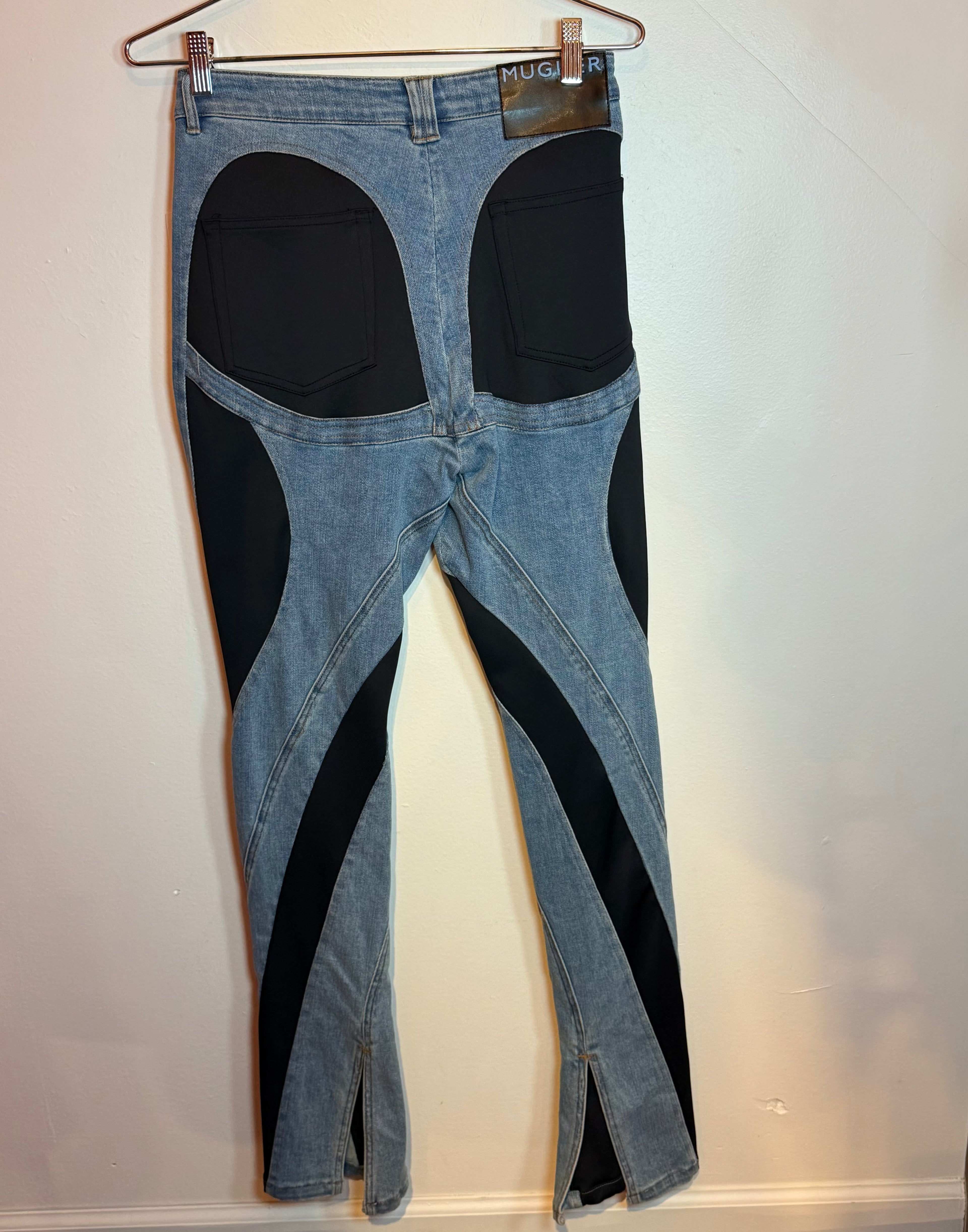 Mugler denim and black Jeans