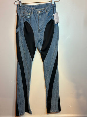 Mugler denim and black Jeans