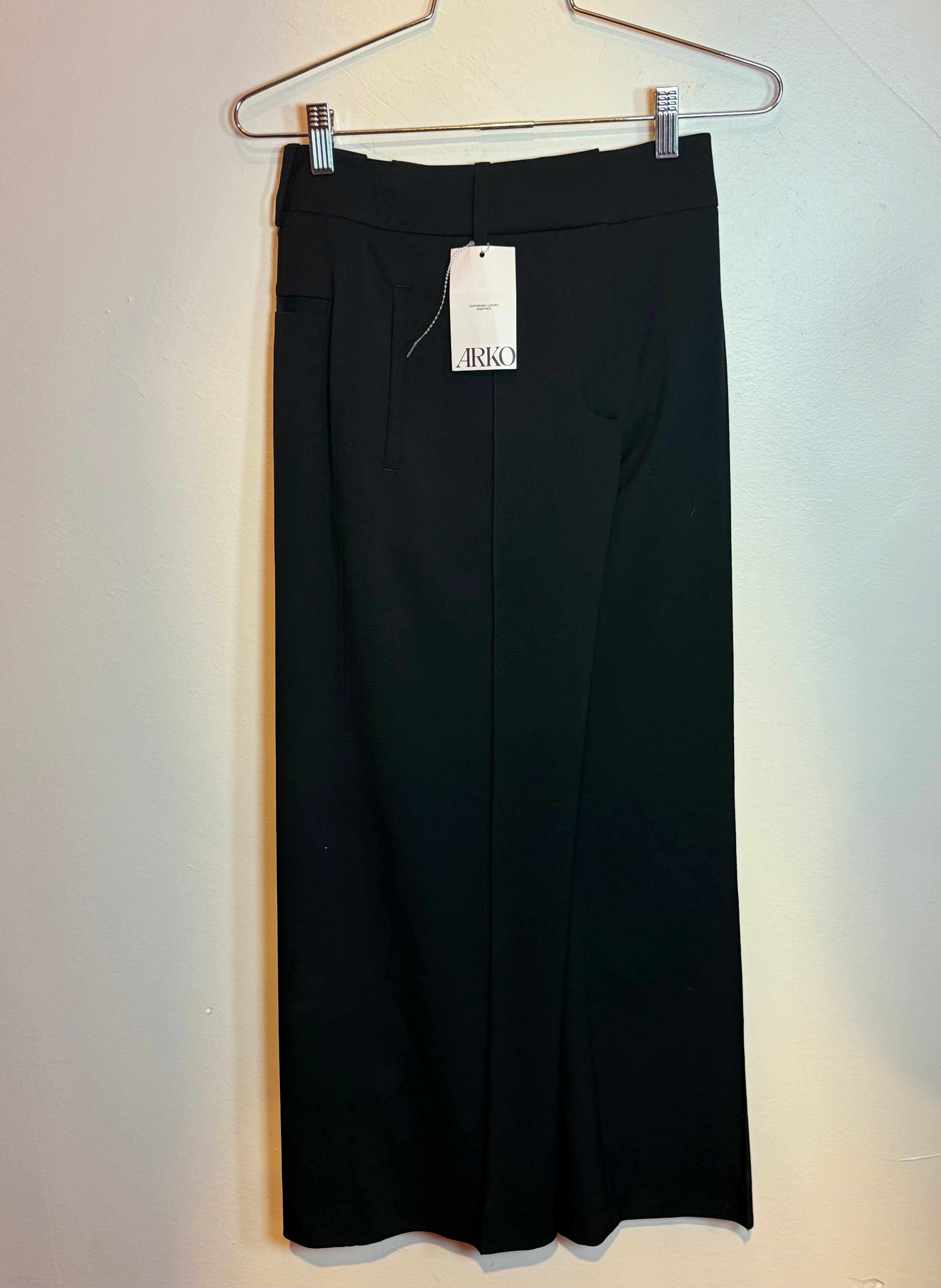 Hermes Pleated Wide Leg Pants Black