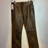 Prada Leather Brown Biker Pants
