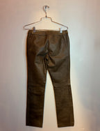 Prada Leather Brown Biker Pants