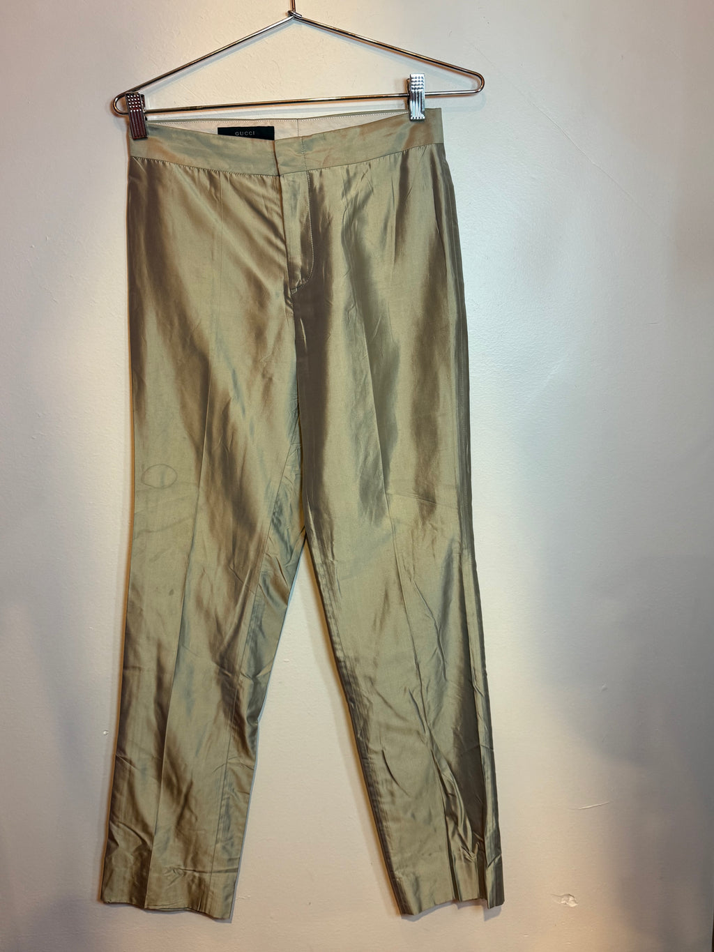 Gucci Olive Green Nylon Trousers Size 40