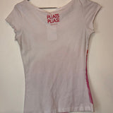 Issey Miyake Pleats Please White/Pink print Tshirt