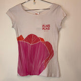 Issey Miyake Pleats Please White/Pink print Tshirt