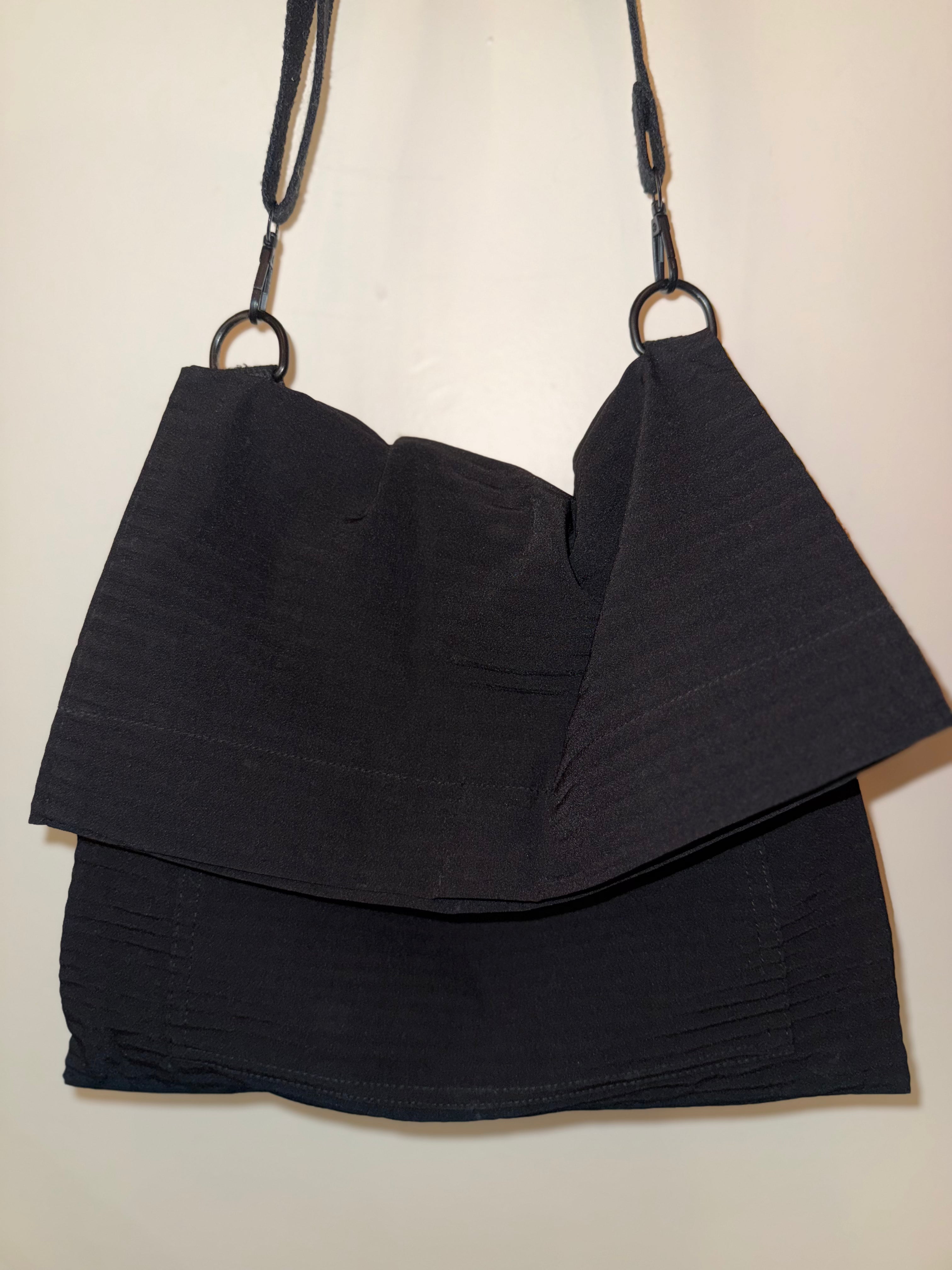Issey Miyake Black Foldover Crossbody