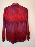 ÓRTTU red/blue fringe button down shirt