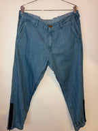 Gucci Denim Trousers with Red Logo Stitching