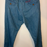 Gucci Denim Trousers with Red Logo Stitching