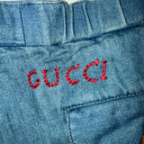 Gucci Denim Trousers with Red Logo Stitching