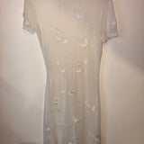Vivienne Tam White Floral Mesh Dress