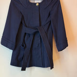 Gucci 3/4 Sleeve Belted Trench Coat Navy Blue Size 40