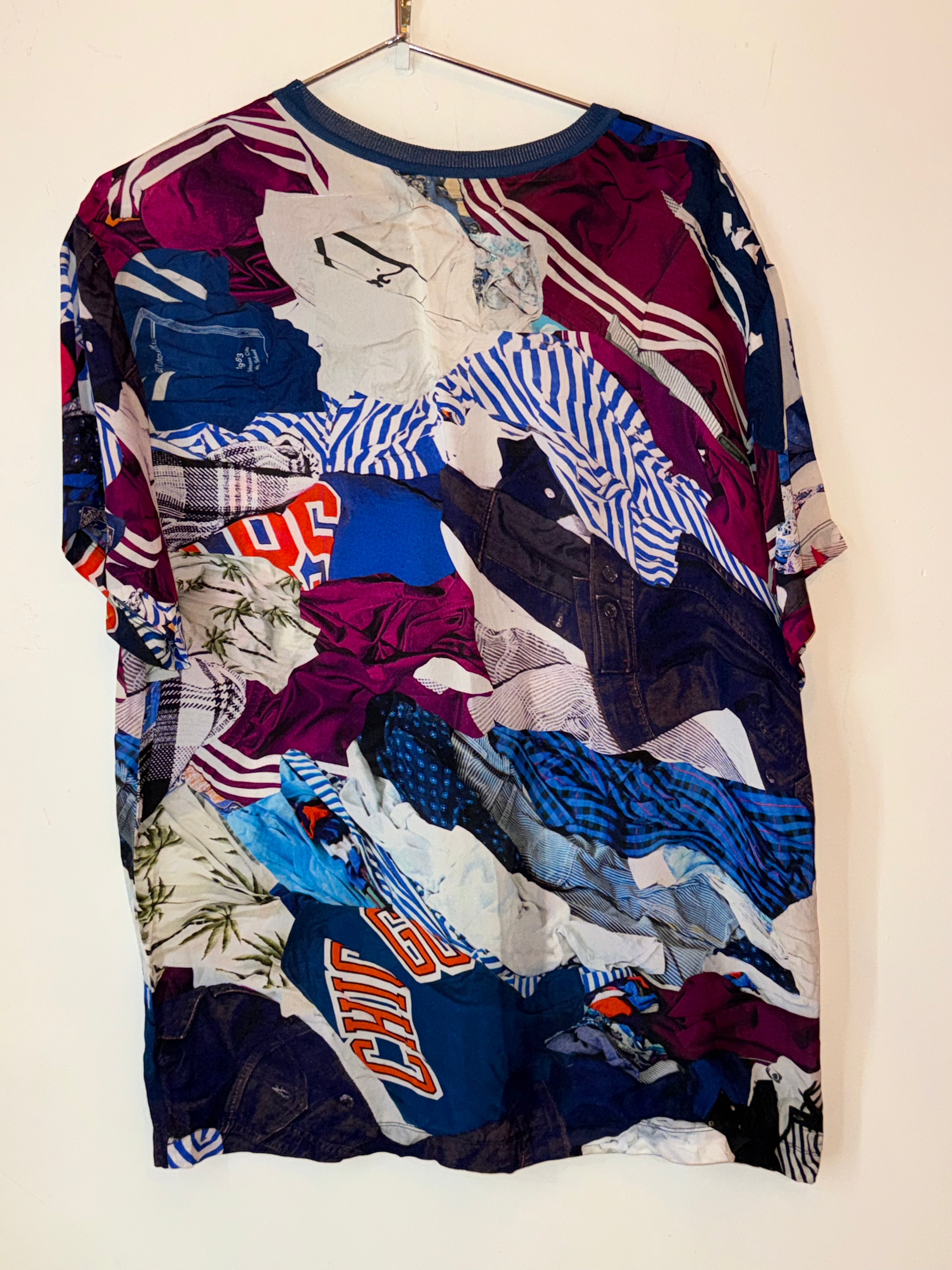 Maison Margiela season 17 laundry pile print tee shirt multicolor size 4