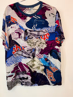 Maison Margiela season 17 laundry pile print tee shirt multicolor size 4