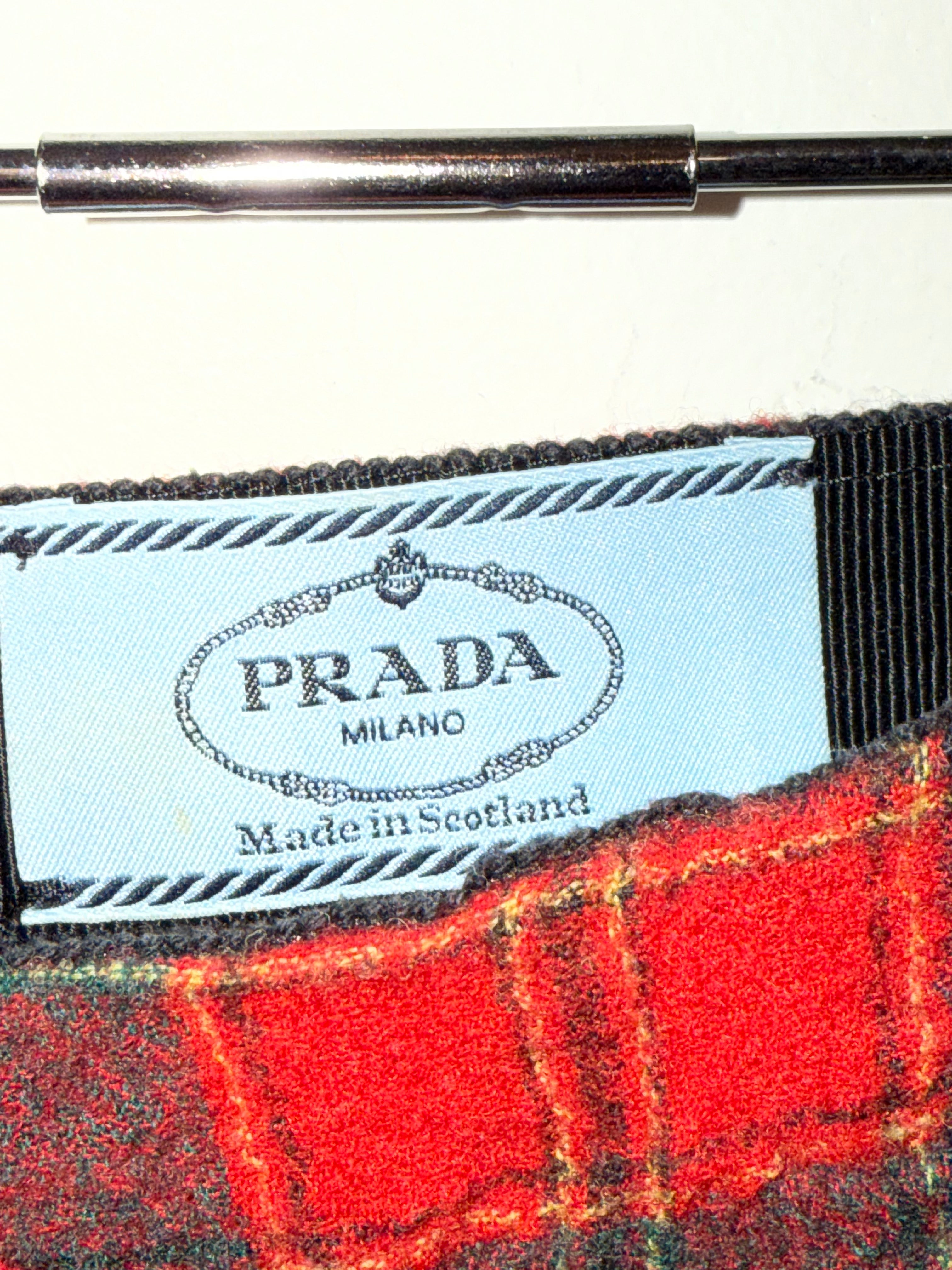 Prada Tartan Print Skirt Size 38