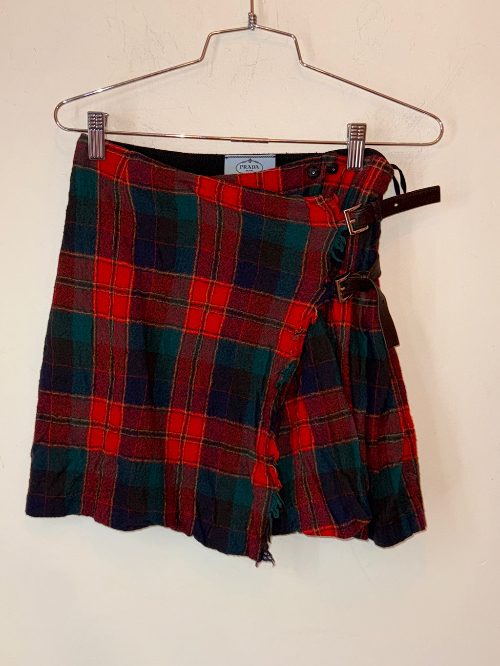Prada Tartan Print Skirt Size 38