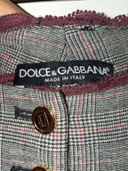 Dolce & Gabbana Grey Trousers with red lace trim Size 40