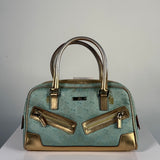 Gucci Turqoise Mini Handbag GG Monogram Vintage