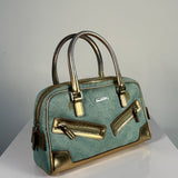 Gucci Turqoise Mini Handbag GG Monogram Vintage