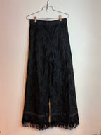 Sacai Black Pants Floral /see through design