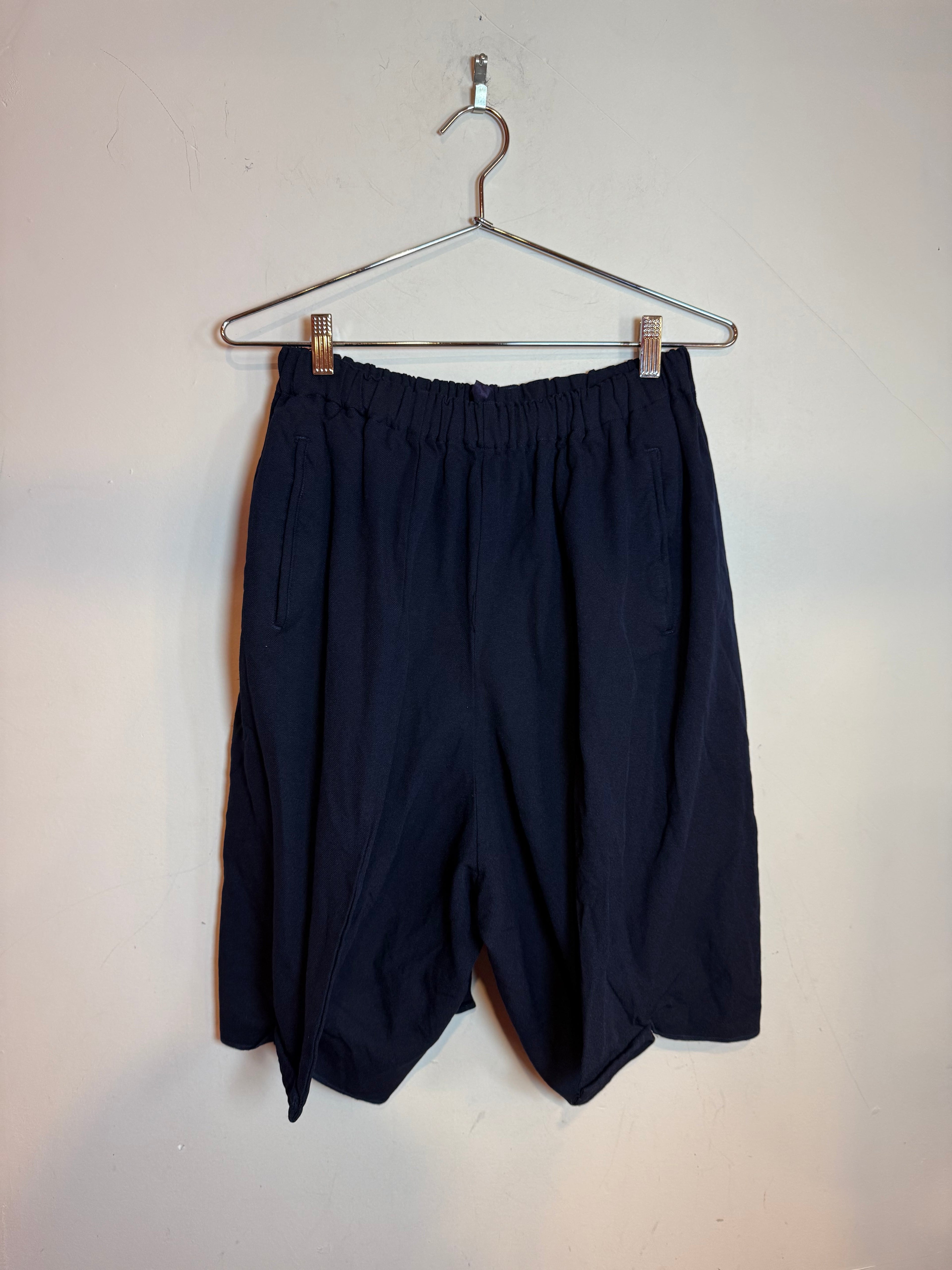 Comme des Garcons Balloon Drop Crotch Wide Leg Shorts Black