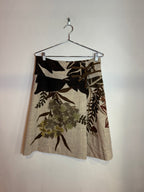 Dries Van Noten Silk Blend Floral Tie Waist Wrap Skirt Size 40 Women's