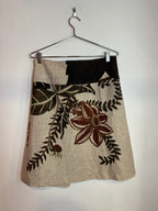 Dries Van Noten Silk Blend Floral Tie Waist Wrap Skirt Size 40 Women's