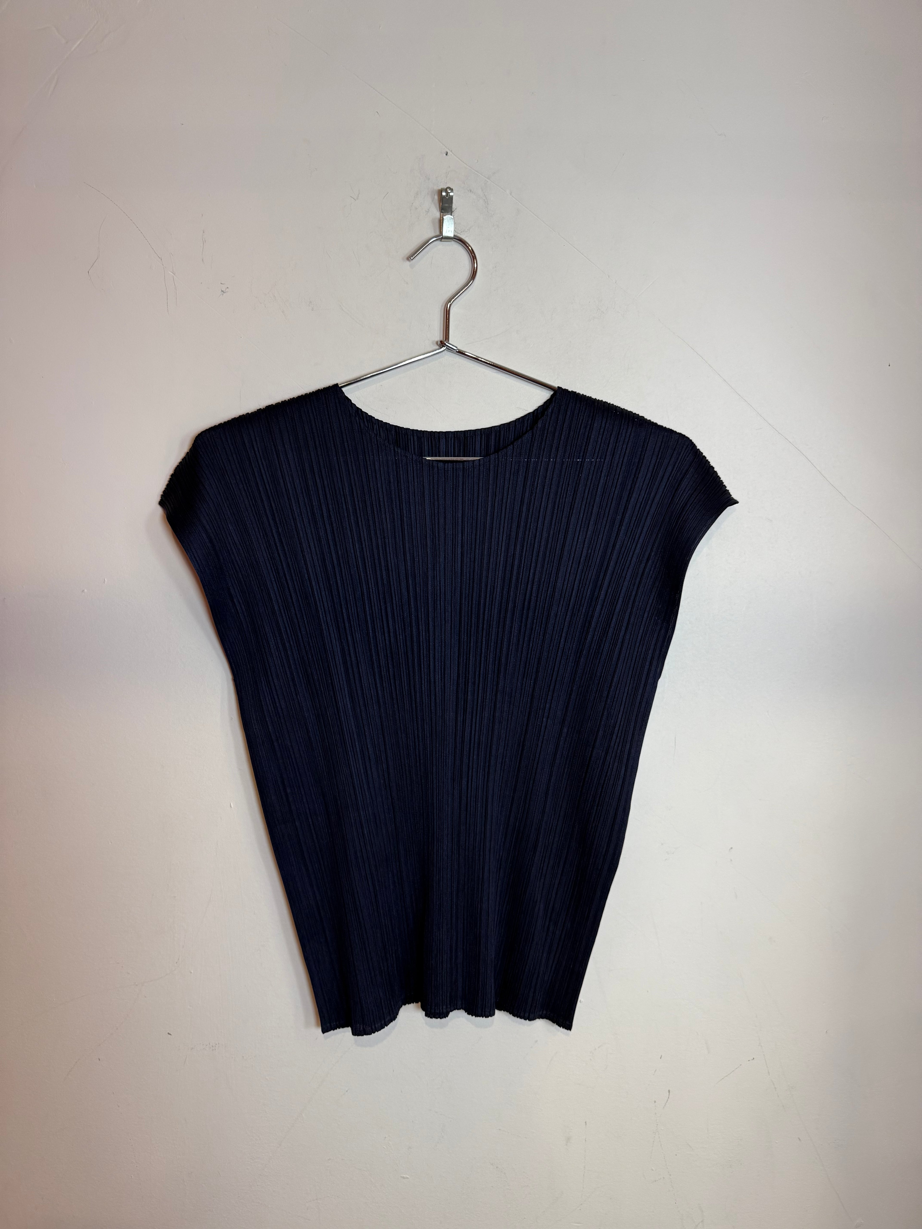 Issey Miyake "Pleats Please" Blue Top