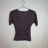 Vivenne Tam Purple Blouse V-Neck