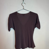 Vivenne Tam Purple Blouse V-Neck